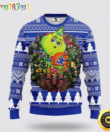 Ncaa Kentucky Wildcats Ugly Sweater Grinch Hug Ugly Christmas Sweater