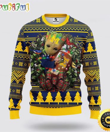 Ncaa Michigan Wolverines Ugly Sweater Groot Christmas Sweater