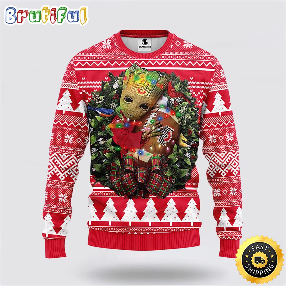 Ncaa Ohio State Buckeyes Ugly Sweater Groot Christmas Sweater