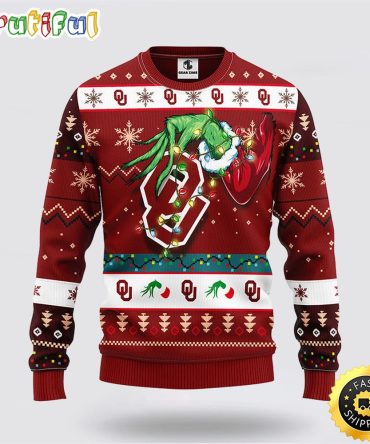 Ncaa Oklahoma Sooners Ugly Sweater Grinch Ugly Christmas Sweater