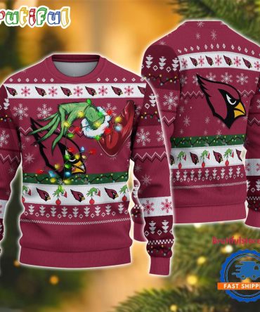 Nfl Arizona Cardinals Special Grinch'S Hand Football Christmas Ugly Sweater