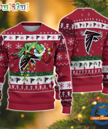 Nfl Atlanta Falcons Special Grinch'S Hand Football Christmas Ugly Sweater