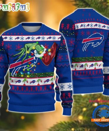 Nfl Buffalo Bills Special Grinch'S Hand Football Christmas Ugly Sweater