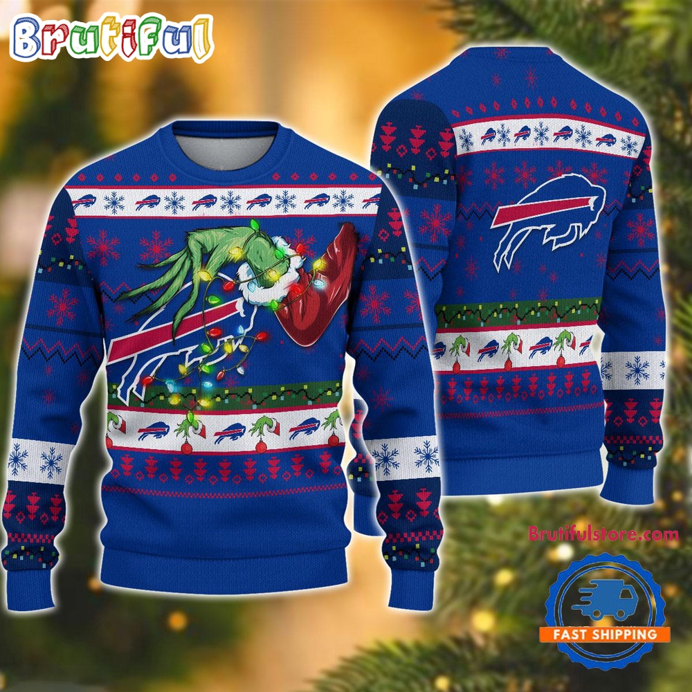 Nfl Buffalo Bills Special Grinch'S Hand Football Christmas Ugly Sweater