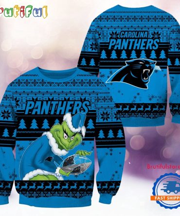 Nfl Carolina Panthers Football Grinch Christmas Ugly Sweater