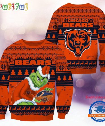 Nfl Chicago Bears Football Grinch Christmas Ugly Sweater