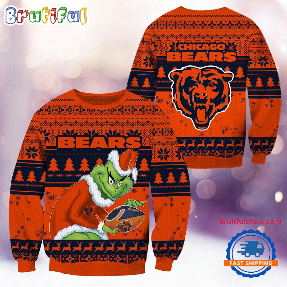 Nfl Chicago Bears Football Grinch Christmas Ugly Sweater