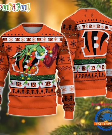 Nfl Cincinnati Bengals Special Grinch'S Hand Football Christmas Ugly Sweater