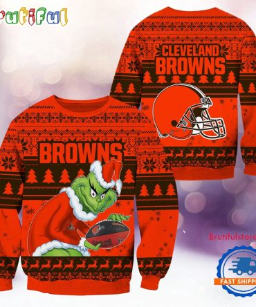 Nfl Cleveland Browns Football Grinch Christmas Ugly Sweater