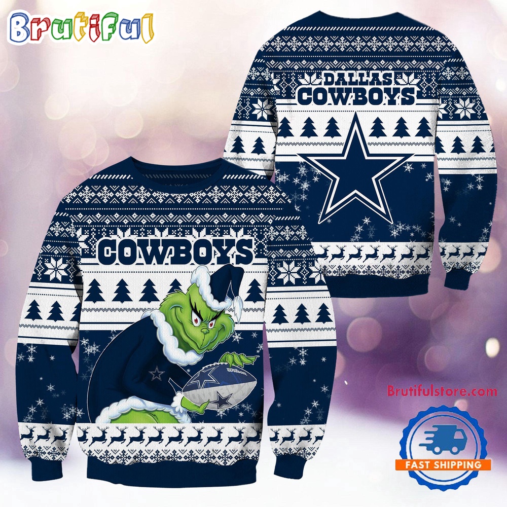 Nfl Dallas Cowboys Football Grinch Christmas Ugly Sweater