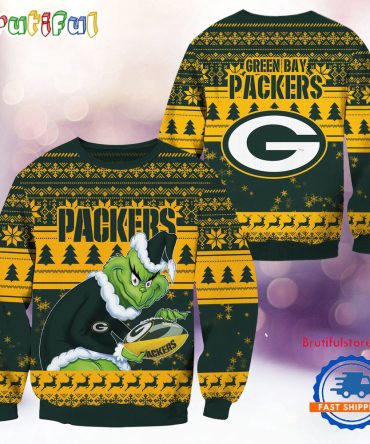 Nfl Green Bay Packers Football Grinch Christmas Ugly Sweater