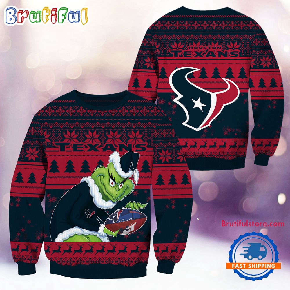 Nfl Houston Texans Football Grinch Christmas Ugly Sweater