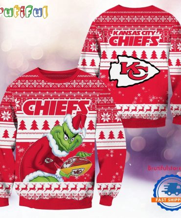 Nfl Kansas City Chiefs Football Grinch Christmas Ugly Sweater