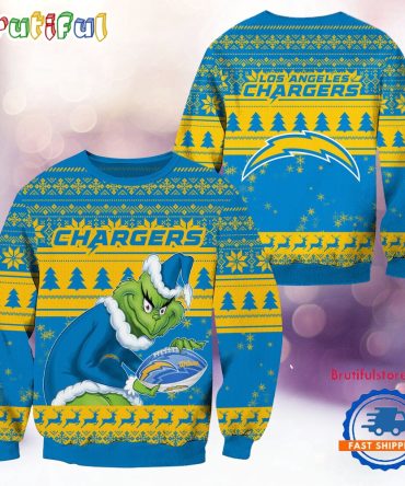 Nfl Los Angeles Chargers Football Grinch Christmas Ugly Sweater