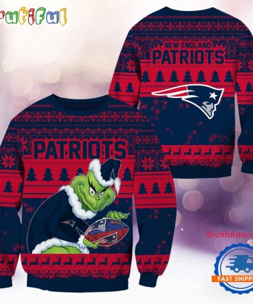 Nfl New England Patriots Football Grinch Christmas Ugly Sweater