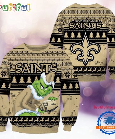 Nfl New Orleans Saints Football Grinch Christmas Ugly Sweater