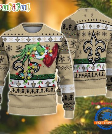 Nfl New Orleans Saints Special Grinch'S Hand Football Christmas Ugly Sweater