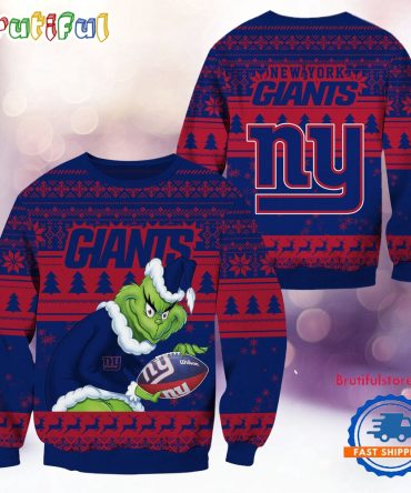 Nfl New York Giants Football Grinch Christmas Ugly Sweater