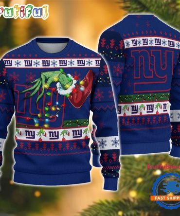 Nfl New York Giants Special Grinch'S Hand Football Christmas Ugly Sweater