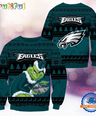 Nfl Philadelphia Eagles Football Grinch Christmas Ugly Sweater