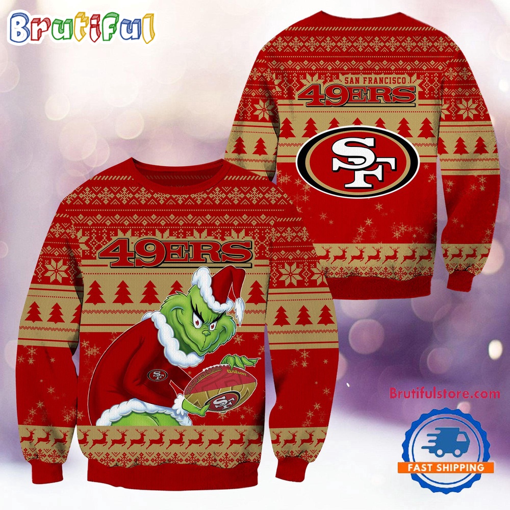 Nfl San Francisco 49Ers Football Grinch Christmas Ugly Sweater