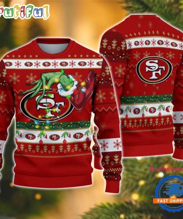 Nfl San Francisco 49Ers Special Grinch'S Hand Football Christmas Ugly Sweater
