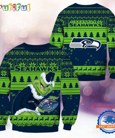 Nfl Seattle Seahawks Football Grinch Christmas Ugly Sweater