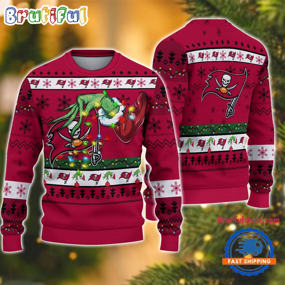 Nfl Tampa Bay Buccaneers Special Grinch'S Hand Football Christmas Ugly Sweater