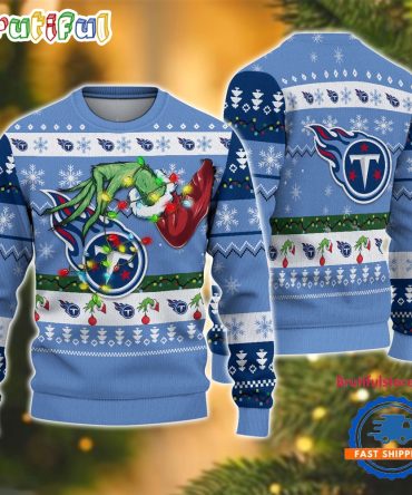 Nfl Tennessee Titans Special Grinch'S Hand Football Christmas Ugly Sweater