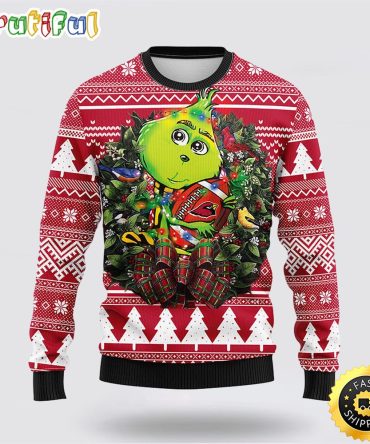 Nfl Arizona Cardinals Ugly Sweater Grinch Hug Ugly Christmas Sweater