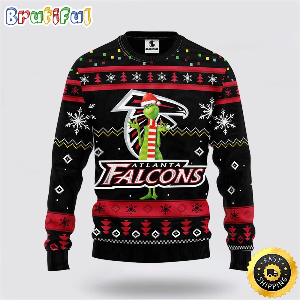 Nfl Atlanta Falcons Ugly Sweater Funny Grinch Ugly Christmas Sweater