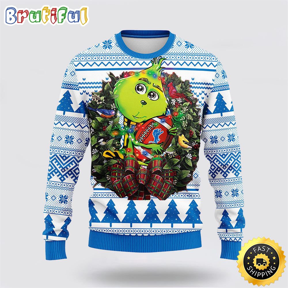Nfl Detroit Lions Ugly Sweater Grinch Hug Ugly Christmas Sweater