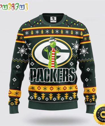Nfl Green Bay Packers Ugly Sweater Funny Grinch Ugly Christmas Sweater