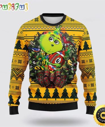 Nfl Green Bay Packers Ugly Sweater Grinch Hug Ugly Christmas Sweater