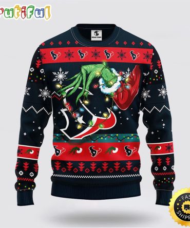 Nfl Houston Texans Ugly Sweater The Hand Of Grinch Ugly Christmas Sweater
