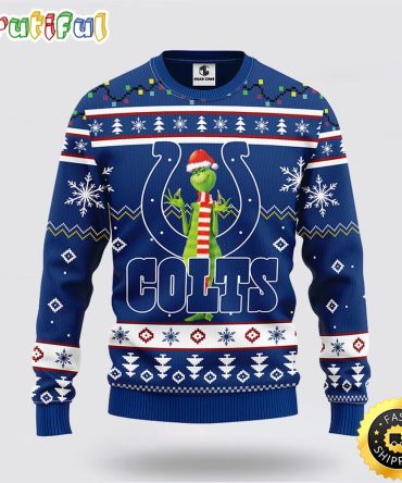 Nfl Indianapolis Colts Ugly Sweater Funny Grinch Ugly Christmas Sweater