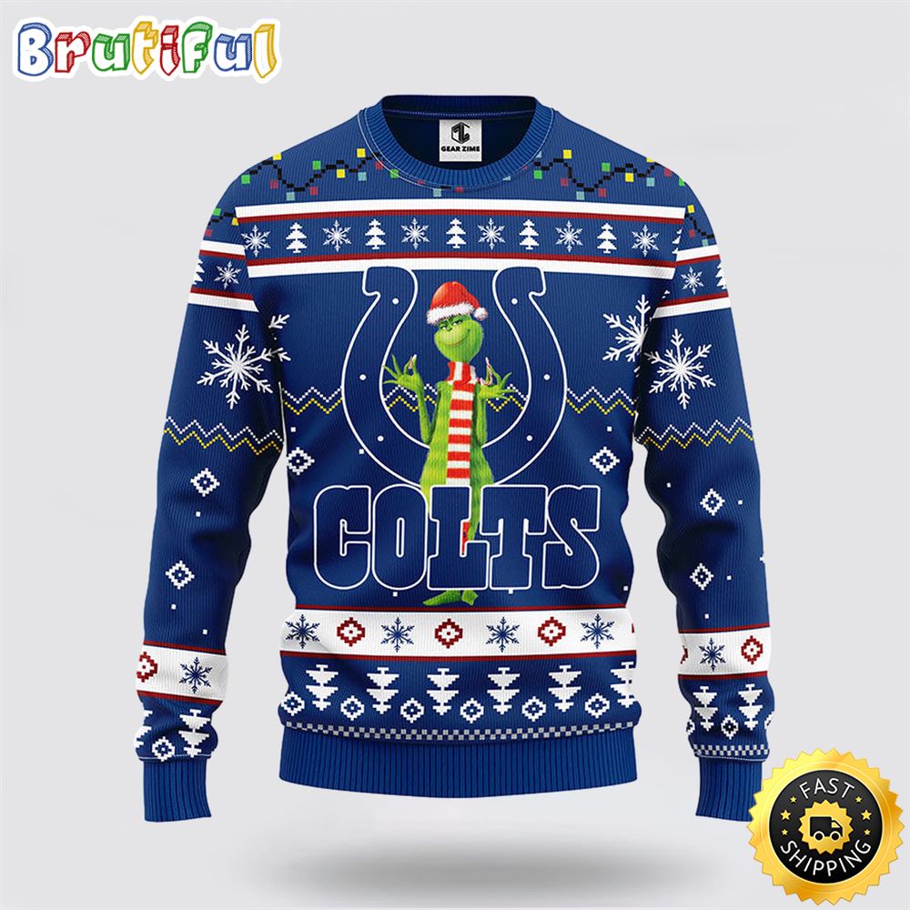 Nfl Indianapolis Colts Ugly Sweater Funny Grinch Ugly Christmas Sweater