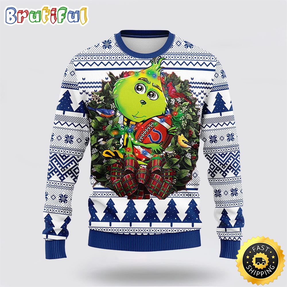 Nfl Indianapolis Colts Ugly Sweater Grinch Hug Ugly Christmas Sweater