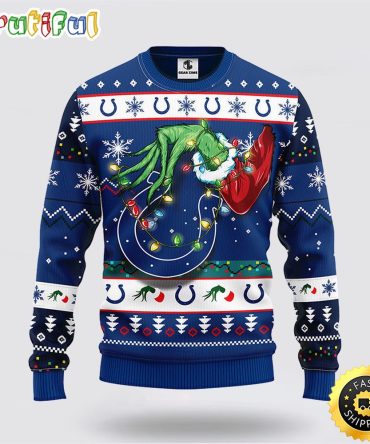 Nfl Indianapolis Colts Ugly Sweater The Hand Of Grinch Ugly Christmas Sweater