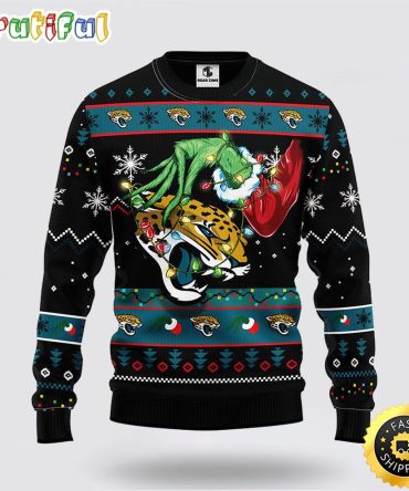 Nfl Jacksonville Jaguars Ugly Sweater The Hand Of Grinch Ugly Christmas Sweater