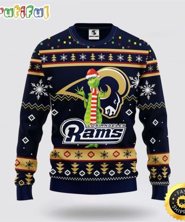 Nfl Los Angeles Rams Ugly Sweater Funny Grinch Ugly Christmas Sweater