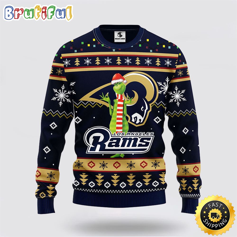 Nfl Los Angeles Rams Ugly Sweater Funny Grinch Ugly Christmas Sweater