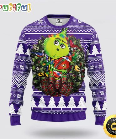 Nfl Minnesota Vikings Ugly Sweater Grinch Hug Ugly Christmas Sweater