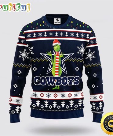 Nfl Dallas Cowboys Ugly Sweater Funny Grinch Ugly Christmas Sweater
