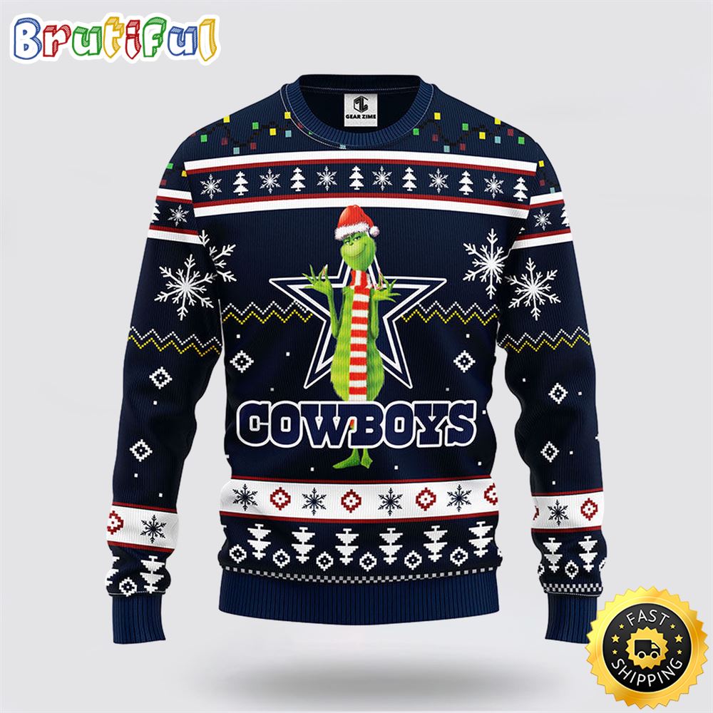 Nfl Dallas Cowboys Ugly Sweater Funny Grinch Ugly Christmas Sweater