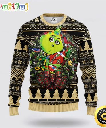 Nfl New Orleans Saints Ugly Sweater Grinch Hug Ugly Christmas Sweater