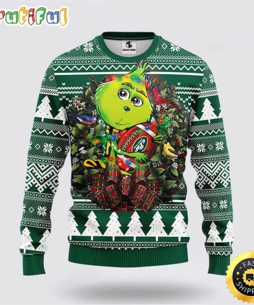 Nfl New York Jets Ugly Sweater Grinch Hug Ugly Christmas Sweater
