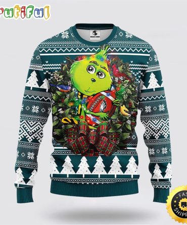 Nfl Philadelphia Eagles Ugly Sweater Grinch Hug Ugly Christmas Sweater