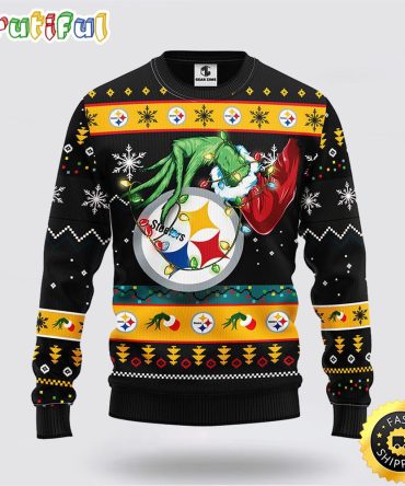 Nfl Pittsburgh Steelers Ugly Sweater The Hand Of Grinch Ugly Christmas Sweater