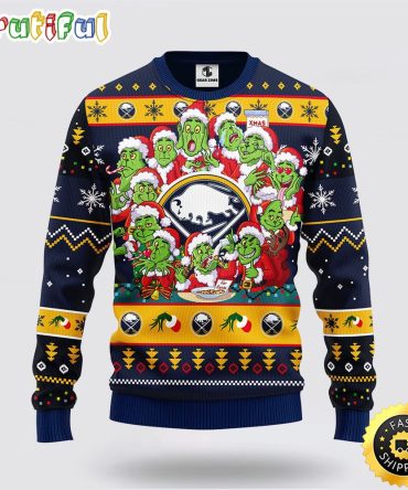 Nhl Buffalo Sabres Ugly Sweater 12 Expressions Of Grinch During The Christmas Season Sweater